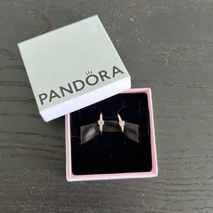 Pandora Light Blue Solitaire Huggies | Rose Gold
